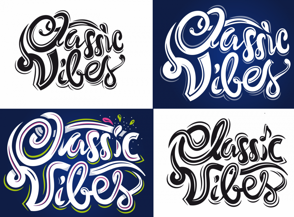 Recherches graphiques pour le Logo Classic Vibes