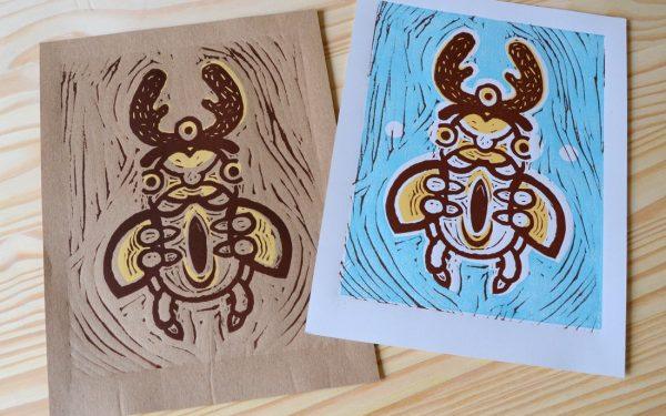 Linogravure : Lucanus