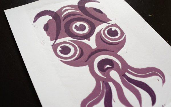 Linogravure : Octopus